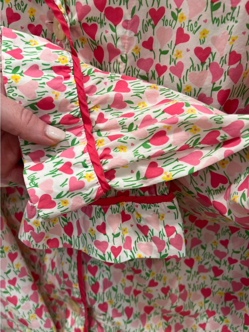 LILLY PULITZER “LOVE YOU TOO MUCH” PAJAMA SET, SIZE L. - Picture 5 of 16